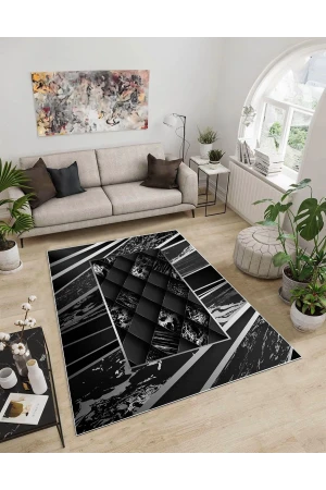 Dijidekor Işıltı Koleksiyonu Model49 Süngerli Dijital Baskılı Saçaksız Mutfak Halısı Yolluk