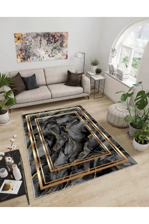 Dijidekor Işıltı Koleksiyonu Model52 Süngerli Dijital Baskılı Saçaksız Mutfak Halısı Yolluk