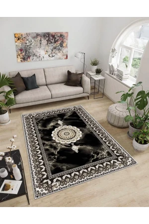 Dijidekor Işıltı Koleksiyonu Model6 Süngerli Dijital Baskılı Saçaksız Mutfak Halısı Yolluk