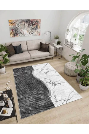 Dijidekor Işıltı Koleksiyonu Model64 Süngerli Dijital Baskılı Saçaksız Mutfak Halısı Yolluk