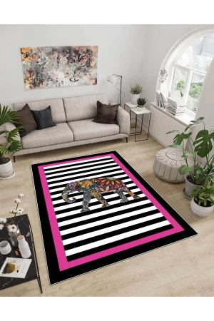 Dijidekor Işıltı Koleksiyonu Model66 Süngerli Dijital Baskılı Saçaksız Mutfak Halısı Yolluk