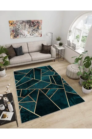 Dijidekor Işıltı Koleksiyonu Model67 Süngerli Dijital Baskılı Saçaksız Mutfak Halısı Yolluk