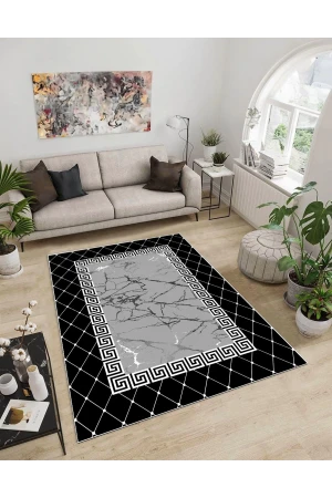 Dijidekor Işıltı Koleksiyonu Model69 Süngerli Dijital Baskılı Saçaksız Mutfak Halısı Yolluk