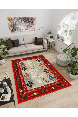 Dijidekor Işıltı Koleksiyonu Model7 Süngerli Dijital Baskılı Saçaksız Mutfak Halısı Yolluk