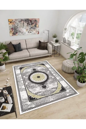 Dijidekor Işıltı Koleksiyonu Model73 Süngerli Dijital Baskılı Saçaksız Mutfak Halısı Yolluk