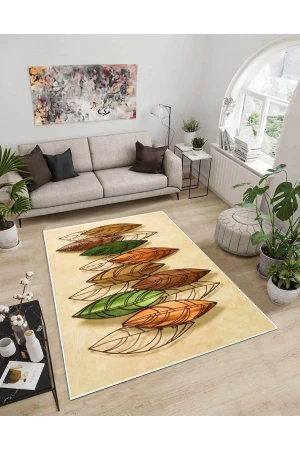 Dijidekor Işıltı Koleksiyonu Model77 Süngerli Dijital Baskılı Saçaksız Mutfak Halısı Yolluk