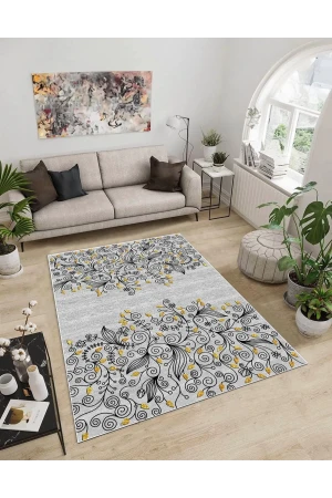 Dijidekor Işıltı Koleksiyonu Model78 Süngerli Dijital Baskılı Saçaksız Mutfak Halısı Yolluk