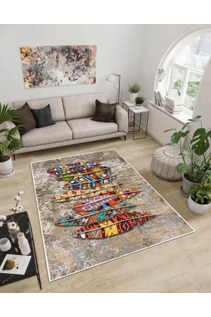 Dijidekor Işıltı Koleksiyonu Model81 Süngerli Dijital Baskılı Saçaksız Mutfak Halısı Yolluk