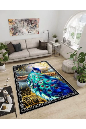 Dijidekor Işıltı Koleksiyonu Model87 Süngerli Dijital Baskılı Saçaksız Mutfak Halısı Yolluk