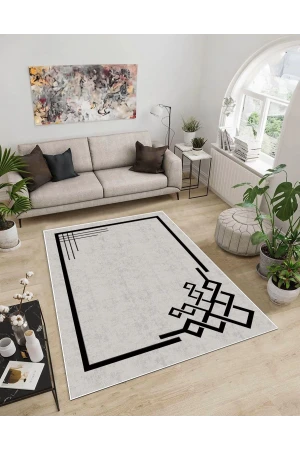 Dijidekor Işıltı Koleksiyonu Model95 Süngerli Dijital Baskılı Saçaksız Mutfak Halısı Yolluk