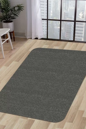 Halı Antrasit Cool K1290 Yıkanabilir Kesme Ince Yolluk Kilim Salon Halısı Modelleri