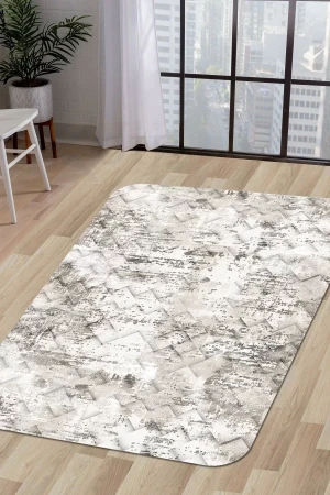 Halı Bej Cool K1280 Yıkanabilir Saçaksız Kesme Ince Yolluk Kilim Salon Halısı Modelleri