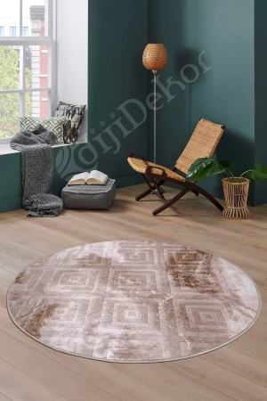 Halı Devetüyü Cool Karo Yuvarlak Kaymaz Kesme Ince Yolluk Kilim Salon Halısı Modelleri