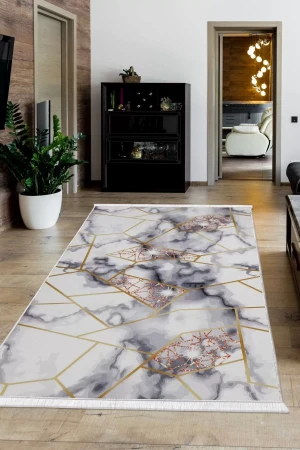 Halı Gold Kristal Yıkanabilir Saçaklı Kare Kesme Ince Yolluk Kilim Salon Halısı Modelleri