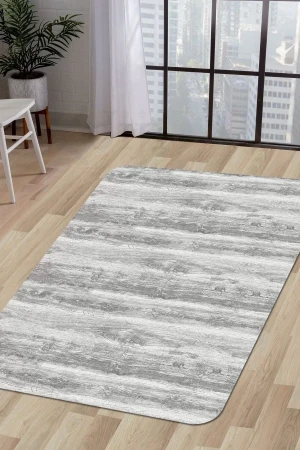 Halı Gri Cool Ky7056 Yıkanabilir Saçaksız Kesme Ince Yolluk Kilim Salon Halısı Modelleri