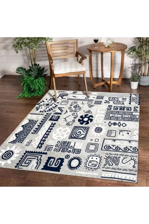 Halı Gri K0450 Yıkanabilir Saçaksız Ince Yolluk Kilim Salon Halısı Modelleri