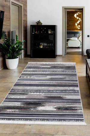 Halı Kahverengi Cool Köln Saçaklı Kaymaz Kesme Ince Yolluk Kilim Salon Halısı Modelleri