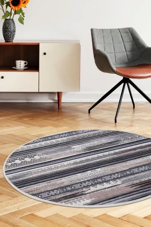 Halı Kahverengi Cool Köln Yuvarlak Kaymaz Kesme Ince Yolluk Kilim Salon Halısı Modelleri