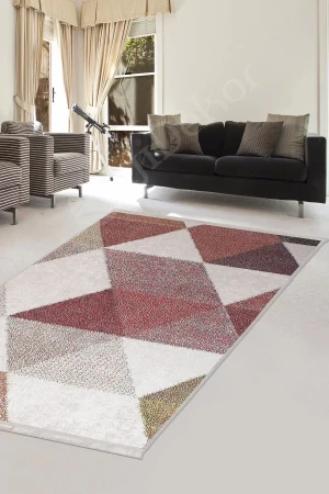 Halı Multi Cool K1270 Yıkanabilir Saçaklı Kesme Ince Yolluk Kilim Salon Halısı Modelleri