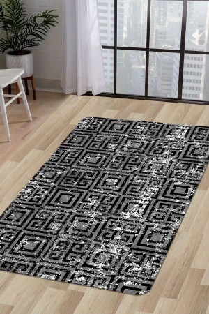 Halı Siyah Cool K1320 Yıkanabilir Saçaksız Kesme Ince Yolluk Kilim Salon Halısı Modelleri