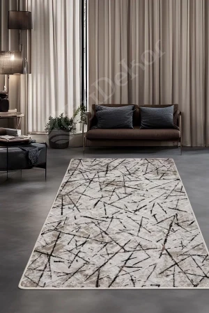 Halı Vizon Cool Karo Yıkanabilir Kaymaz Kesme Ince Yolluk Kilim Salon Halısı Modelleri