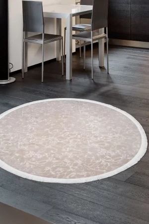 Halı Vizon Elit Yıkanabilir Saçaklı Yuvarlak Kesme Ince Yolluk Kilim Salon Halısı Modeli