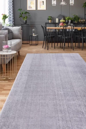 Peluş Halı Açık Gri Cool Yıkanabilir Post Kesme Yolluk Kilim Salon Halısı Modelleri