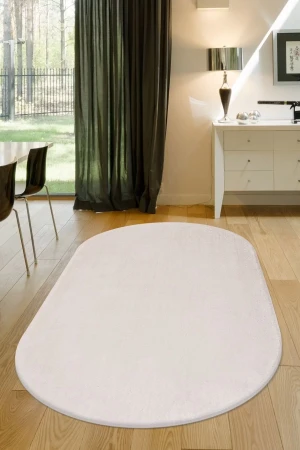 Peluş Halı Açık Vizon Cool Yıkanabilir Oval Post Yolluk Kilim Salon Halısı Modelleri