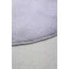 Açık Gri Mürdüm Oval Post Dokuma Halı Peluş Tavşan Tüyü Hissi Antibakteriyel