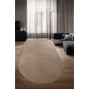 Avangard Oval Halı Sahra Kahve Salon Koridor Antre Mutfak Halısı Silinebilir Yolluk