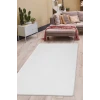 Beyaz Post Dokuma Halı Peluş Yumuşacık Kaymaz Antibakteriyel