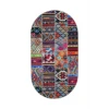 Dijidekor Halı Çok Renkli 9010 Yıkanabilir Oval Kesme İnce Yolluk Kilim Salon Halısı Modelleri