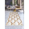 Dijidekor Halı Gold Cool KY7059 Yıkanabilir Saçaklı Kesme İnce Yolluk Kilim Salon Halısı Modelleri