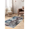 Dijidekor Halı mavi Cool Modern Yıkanabilir Saçaklı Kesme İnce Yolluk Kilim Salon Halısı Modelleri