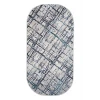 Dijidekor Halı Mavi Trend Yıkanabilir Saçaksız Oval Kesme İnce Yolluk Kilim Salon Halısı Modelleri