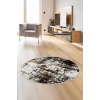 Dijidekor Halı siyah Cool K1310 Yıkanabilir Yuvarlak Kesme İnce Yolluk Kilim Salon Halısı Modelleri