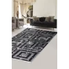 Dijidekor Halı Siyah Cool K1320 Yıkanabilir Saçaklı Kesme İnce Yolluk Kilim Salon Halısı Modelleri