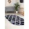 Dijidekor Halı Siyah Maça Yıkanabilir Saçaklı Oval Kesme İnce Yolluk Kilim Salon Halısı Modelleri