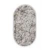 Dijidekor Halı Vizon Cool Karo Yıkanabilir Oval Saçaklı Kesme İnce Yolluk Kilim Salon Halısı Modeli