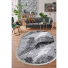 Halı Antrasit Cool Karo Saçaklı Oval Kesme Ince Yolluk Kilim Salon Halısı Modelleri