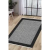 Halı Antrasit Cool Kr4040 Saçaklı Kaymaz Kesme Ince Yolluk Kilim Salon Halısı Modelleri