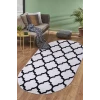 Halı Beyaz Maça Yıkanabilir Saçaksız Oval Kesme Ince Yolluk Kilim Salon Halısı Modelleri