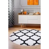 Halı Beyaz Maça Yıkanabilir Saçaksız Yuvarlak Kesme Ince Yolluk Kilim Salon Halısı Modeli