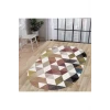 Halı Çok Renkli Cool K1270 Yıkanabilir Oval Kesme Ince Yolluk Kilim Salon Halısı Modeli