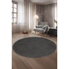 Halı Cool Antrasit Pramit Desenli Saçaksız Yuvarlak Yolluk Kilim Salon Halısı Modelleri