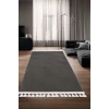 Halı Cool Antrasit Sahra Kaymaz Yıkanabilir Saçaklı Kare Yolluk Salon Halısı Modelleri