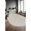Halı Cool Krem Pramit Desenli Kaymaz Yıkanabilir Oval Yolluk Kilim Salon Halısı Modelleri