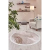 Halı Devetüyü Cool Karo Saçaklı Yuvarlak Kesme Ince Yolluk Kilim Salon Halısı Modelleri