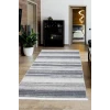 Halı Gri 9026 Cool Yıkanabilir Saçaklı Kesme Ince Yolluk Kilim Salon Halısı Modelleri