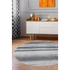 Halı Gri 9026 Cool Yıkanabilir Yuvarlak Kesme Ince Yolluk Kilim Salon Halısı Modelleri